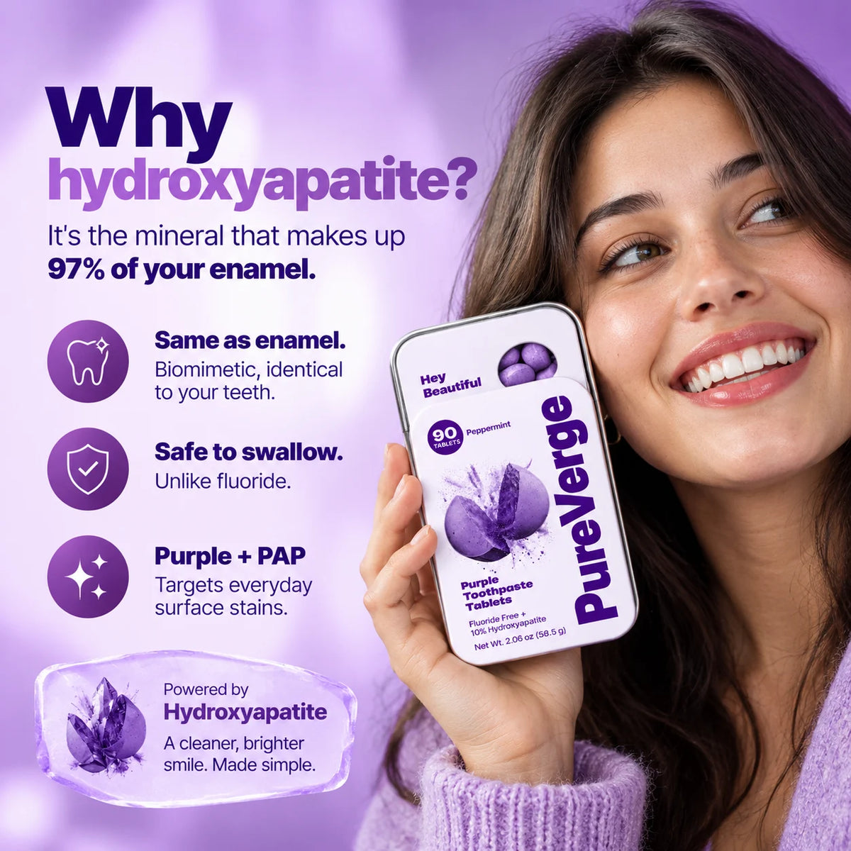 PureVerge® Hydroxyapatite Toothpaste Tablets